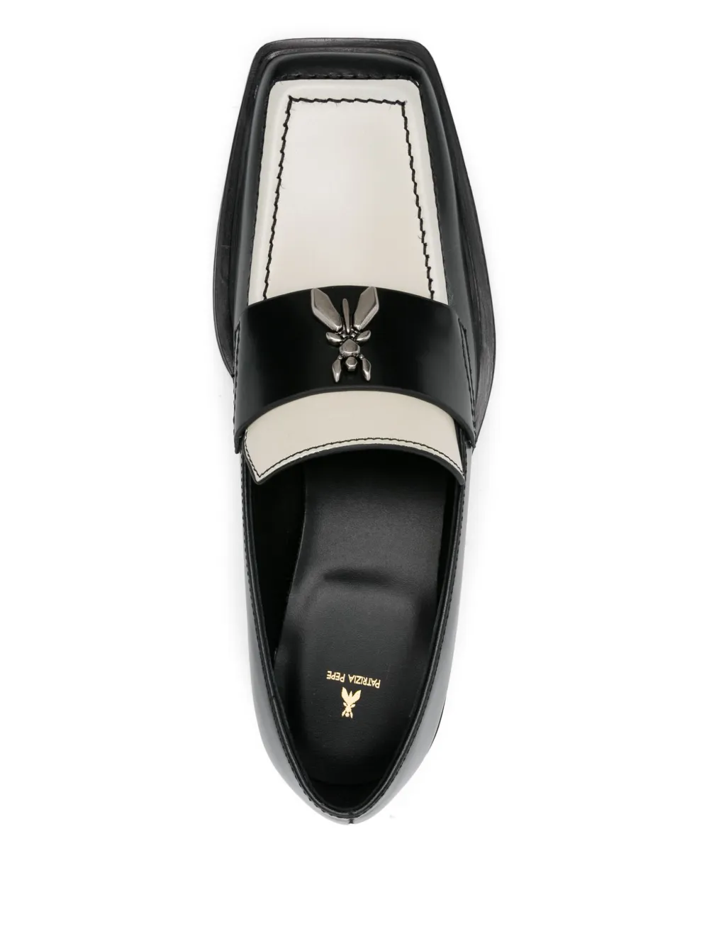 Patrizia Pepe patterned leather loafers Black