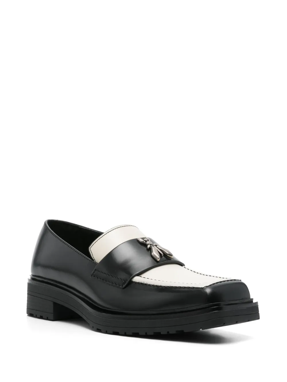 Patrizia Pepe patterned leather loafers Black