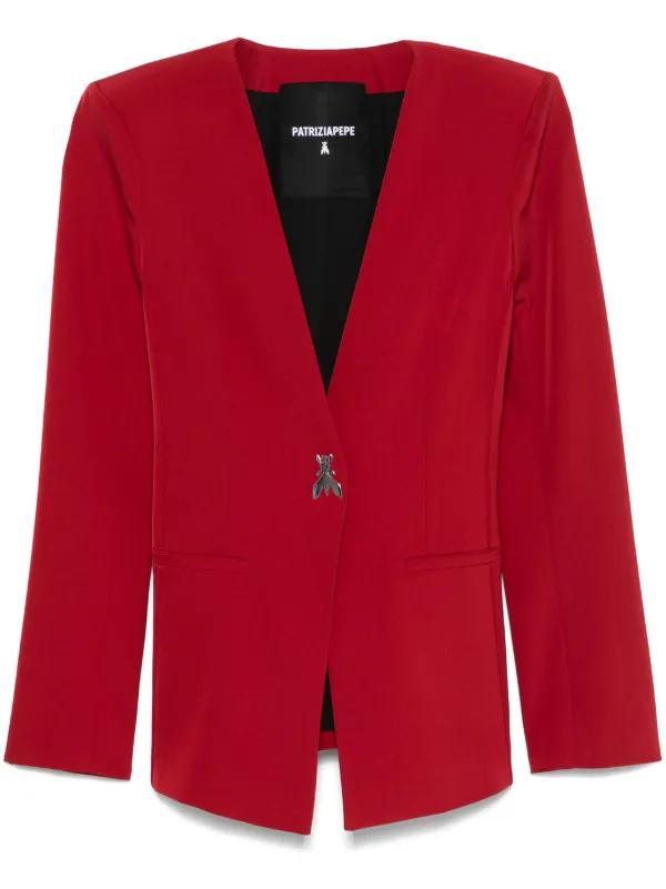 Patrizia Pepe Fly-motif Blazer Red FARFETCH PH