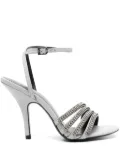 Patrizia Pepe 100mm rhinetsone-embellished sandals - Grey