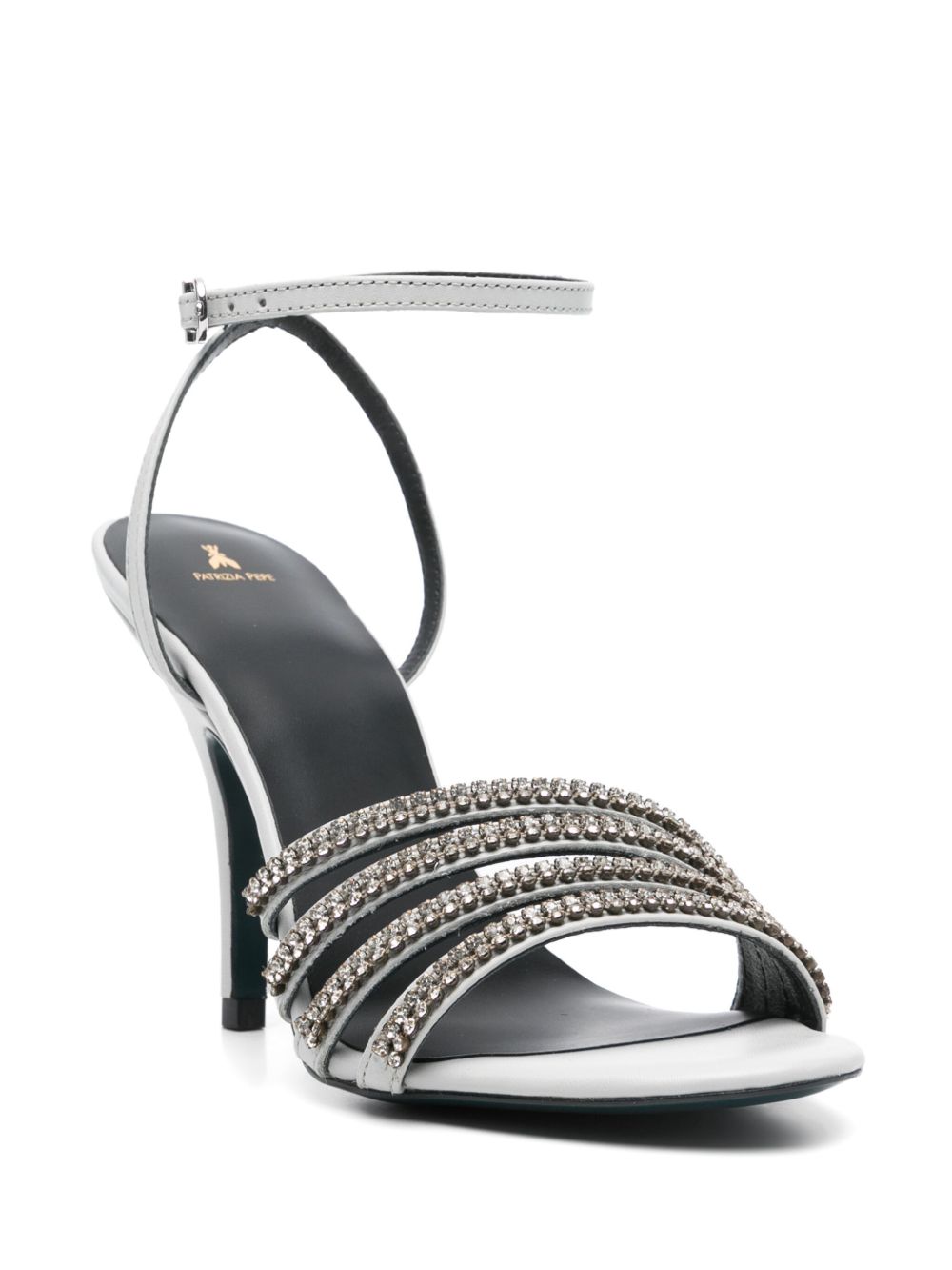 Patrizia Pepe 100mm rhinetsone-embellished sandals - Grijs