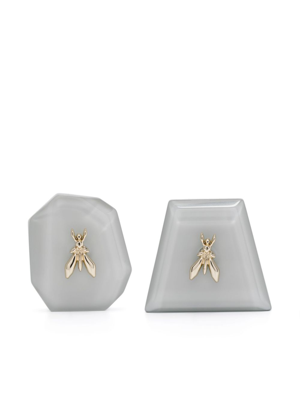 Fly-motif clip-on earrings