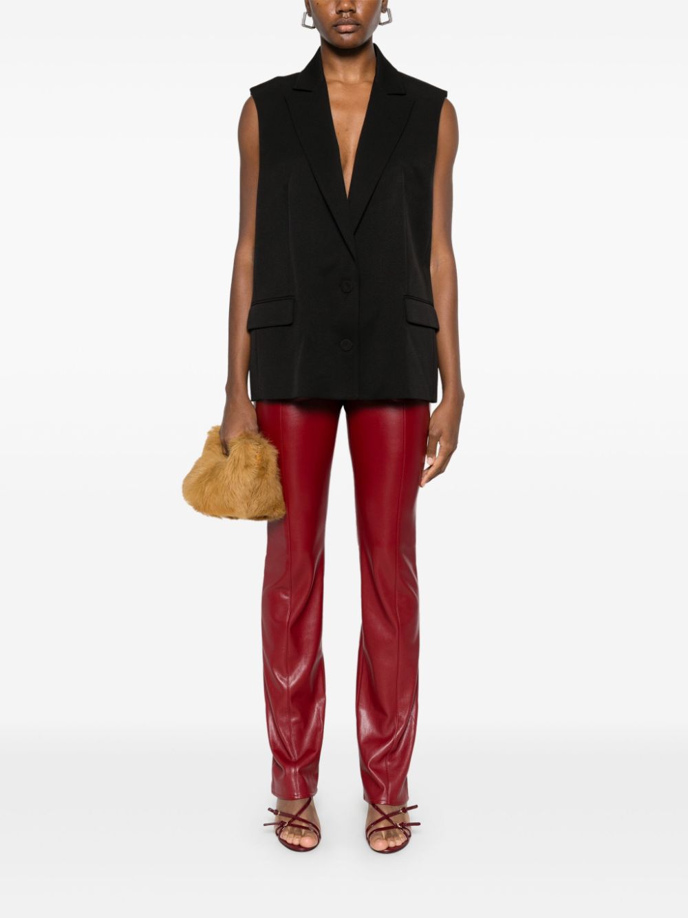 Patrizia Pepe faux-leather trousers - Rood