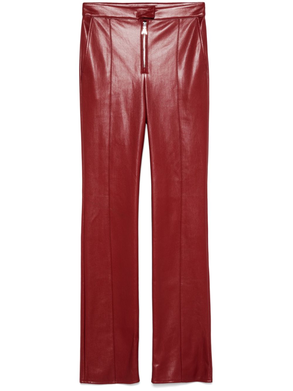 faux-leather trousers