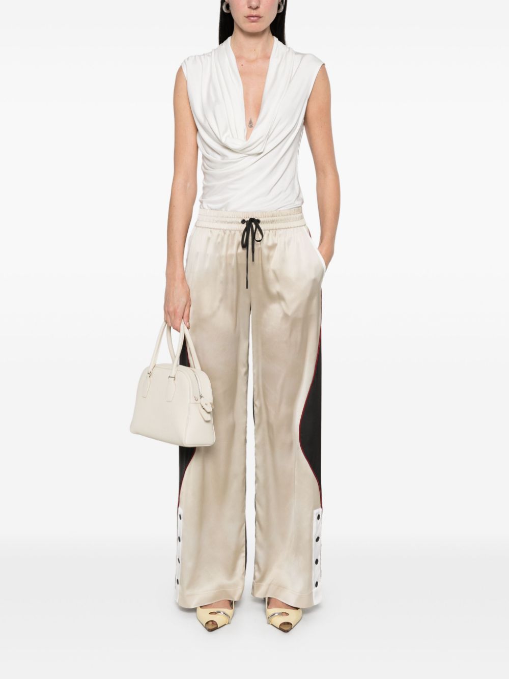 Patrizia Pepe panelled track pants - Neutrals