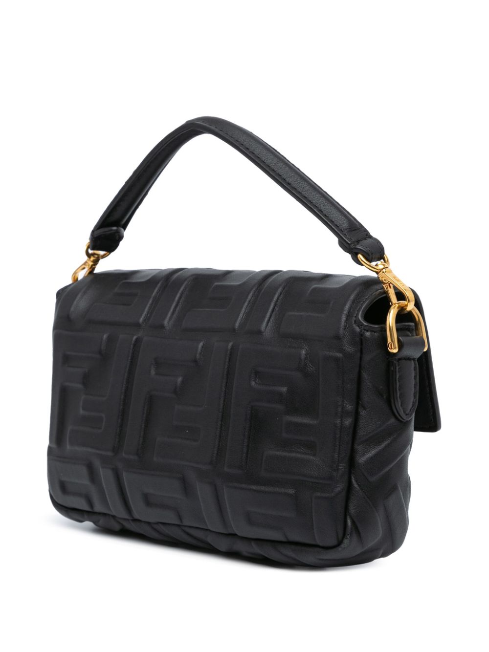 Fendi Pre-Owned 2010-2023 Mini Zucca Baguette leren boekentas met reliëf - Zwart