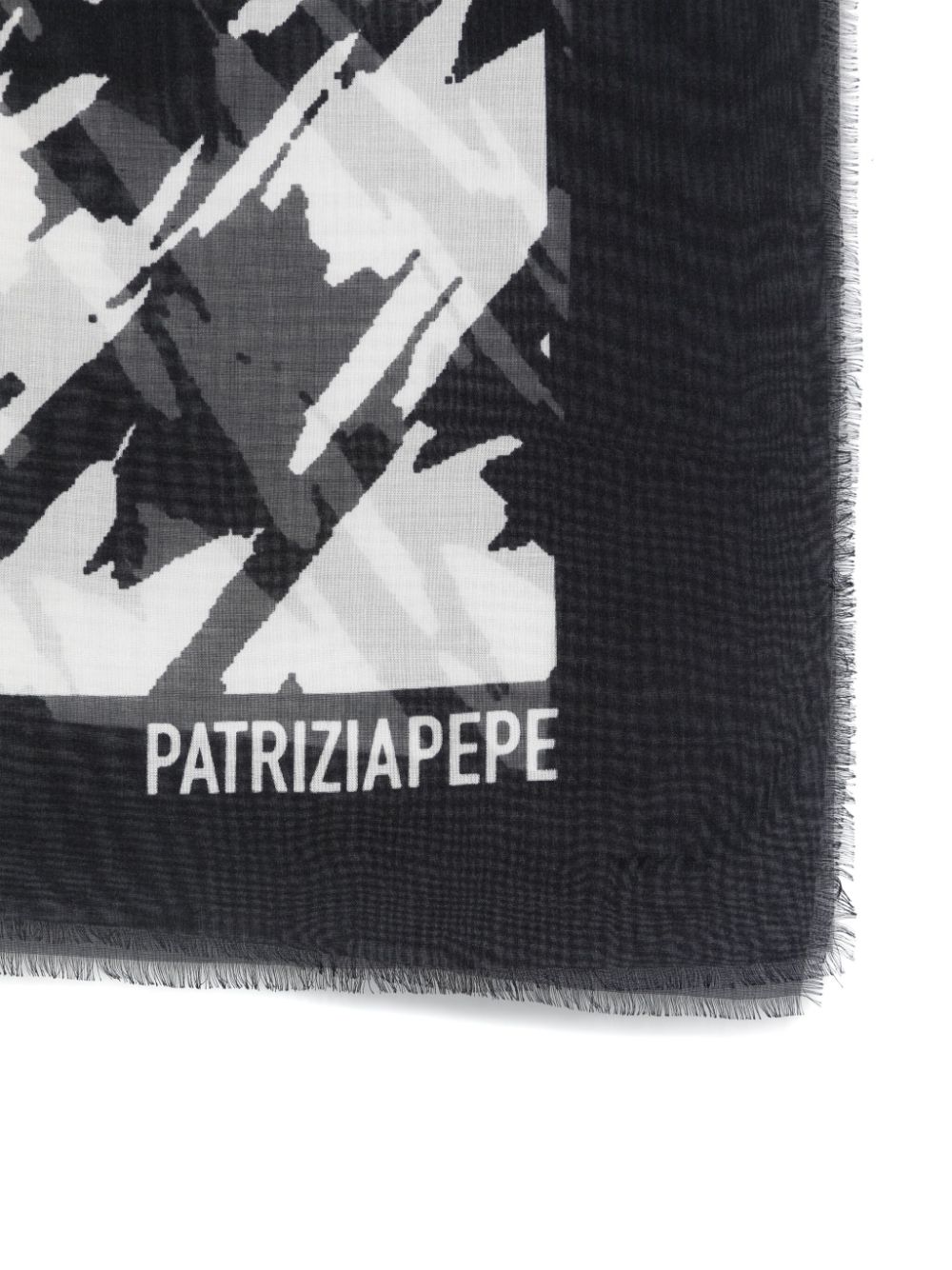 Patrizia Pepe abstract-print scarf - Zwart