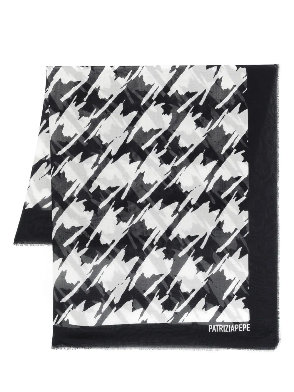Patrizia Pepe Abstract-print Scarf In Black