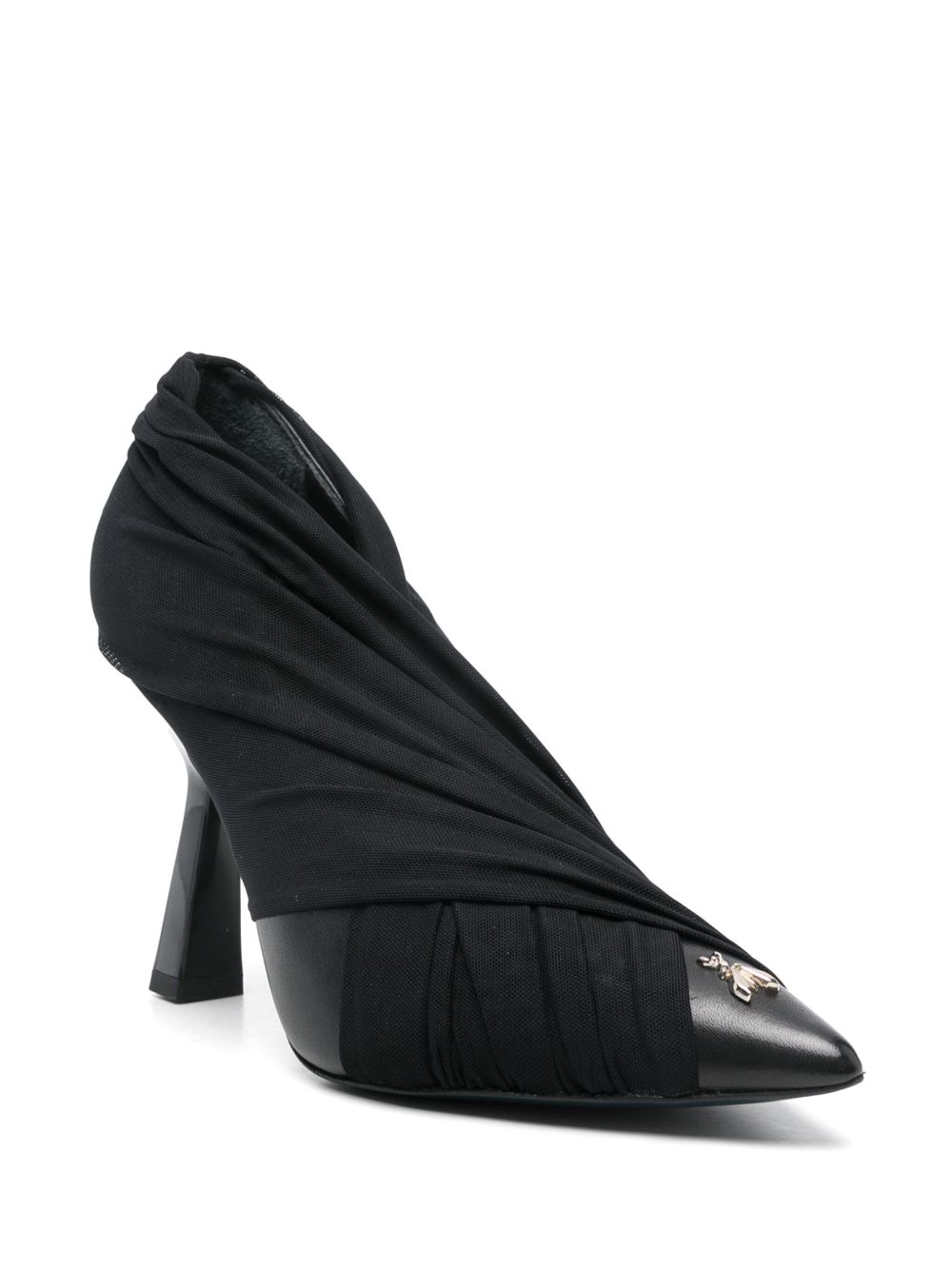 Patrizia Pepe 100mm draped pumps - Zwart