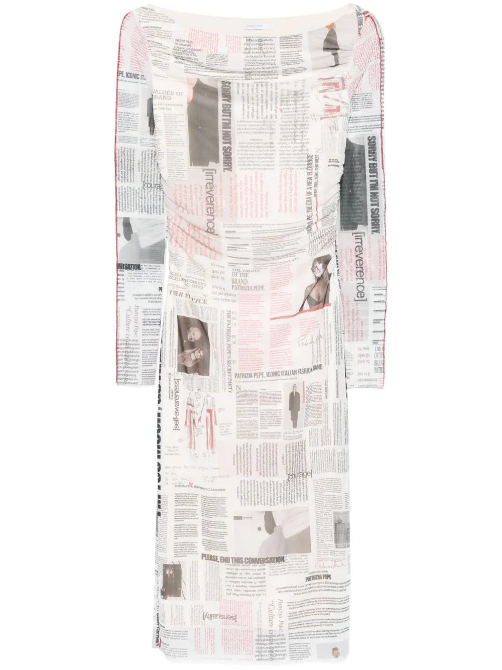 news paper-print midi dress