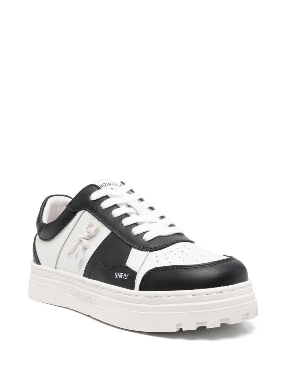 Patrizia Pepe colour-block leather sneakers - Zwart