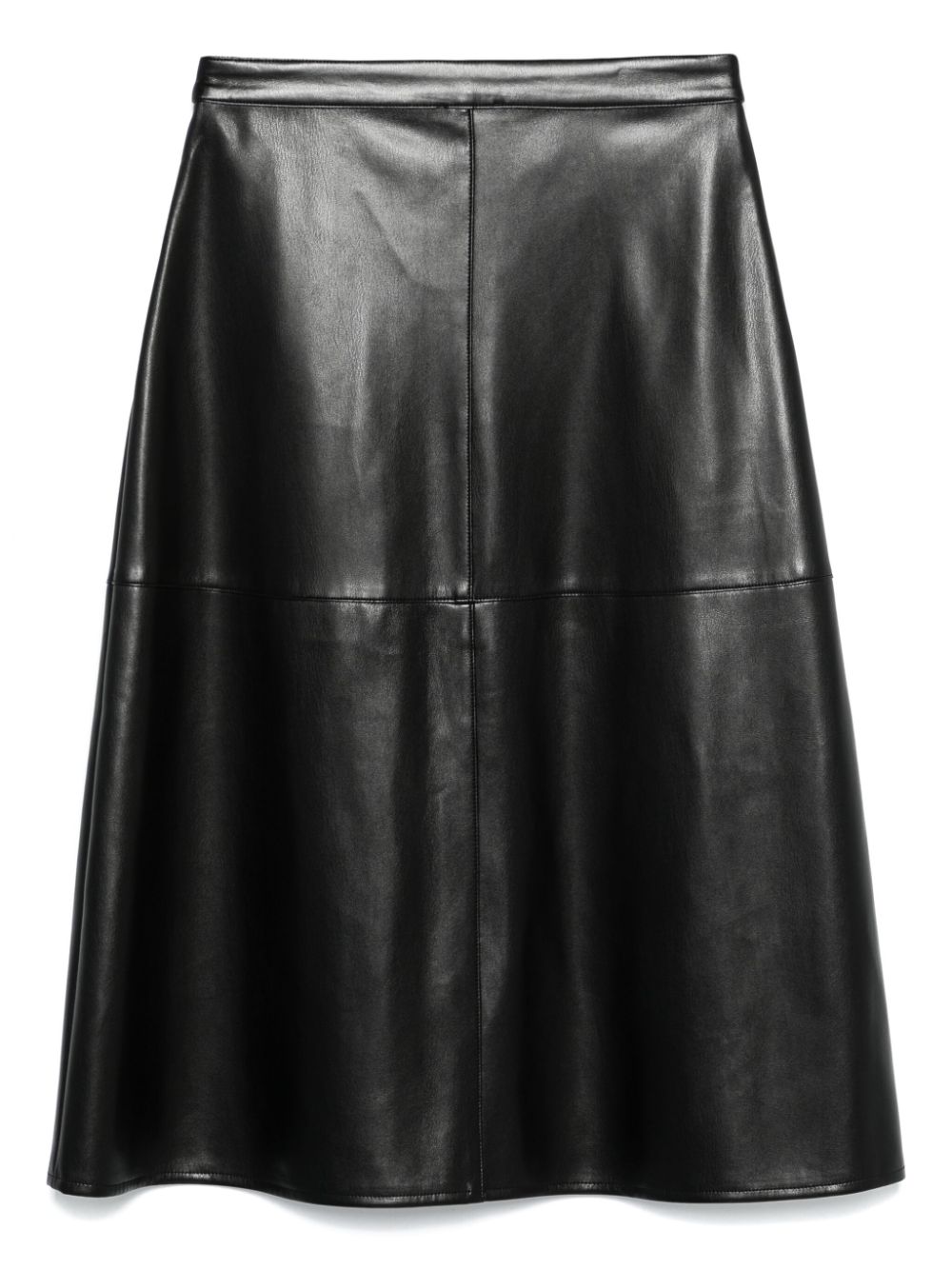 Patrizia Pepe faux-leather midi skirt - Zwart