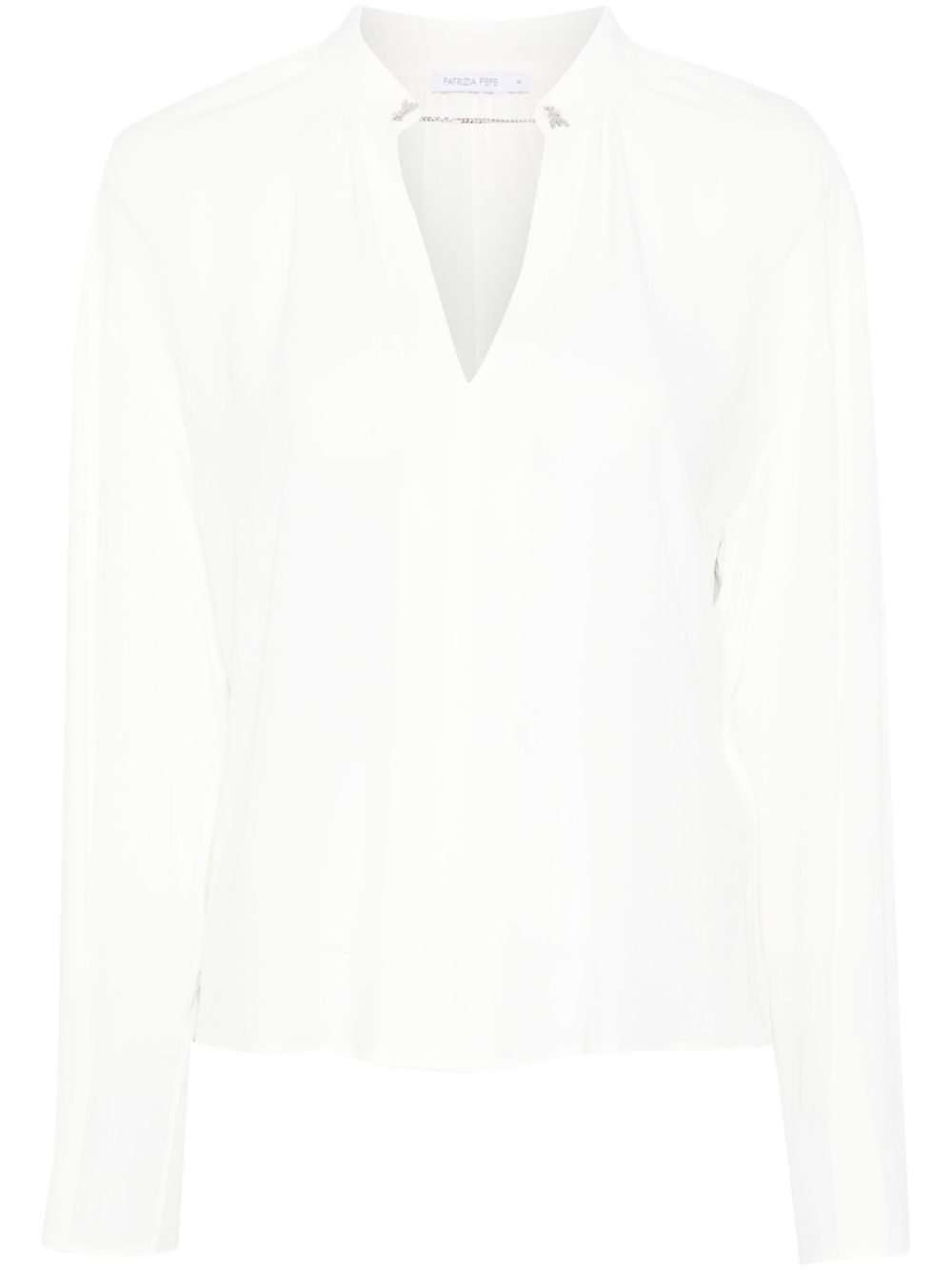 Patrizia Pepe Blouse met manchetknoop detail Wit