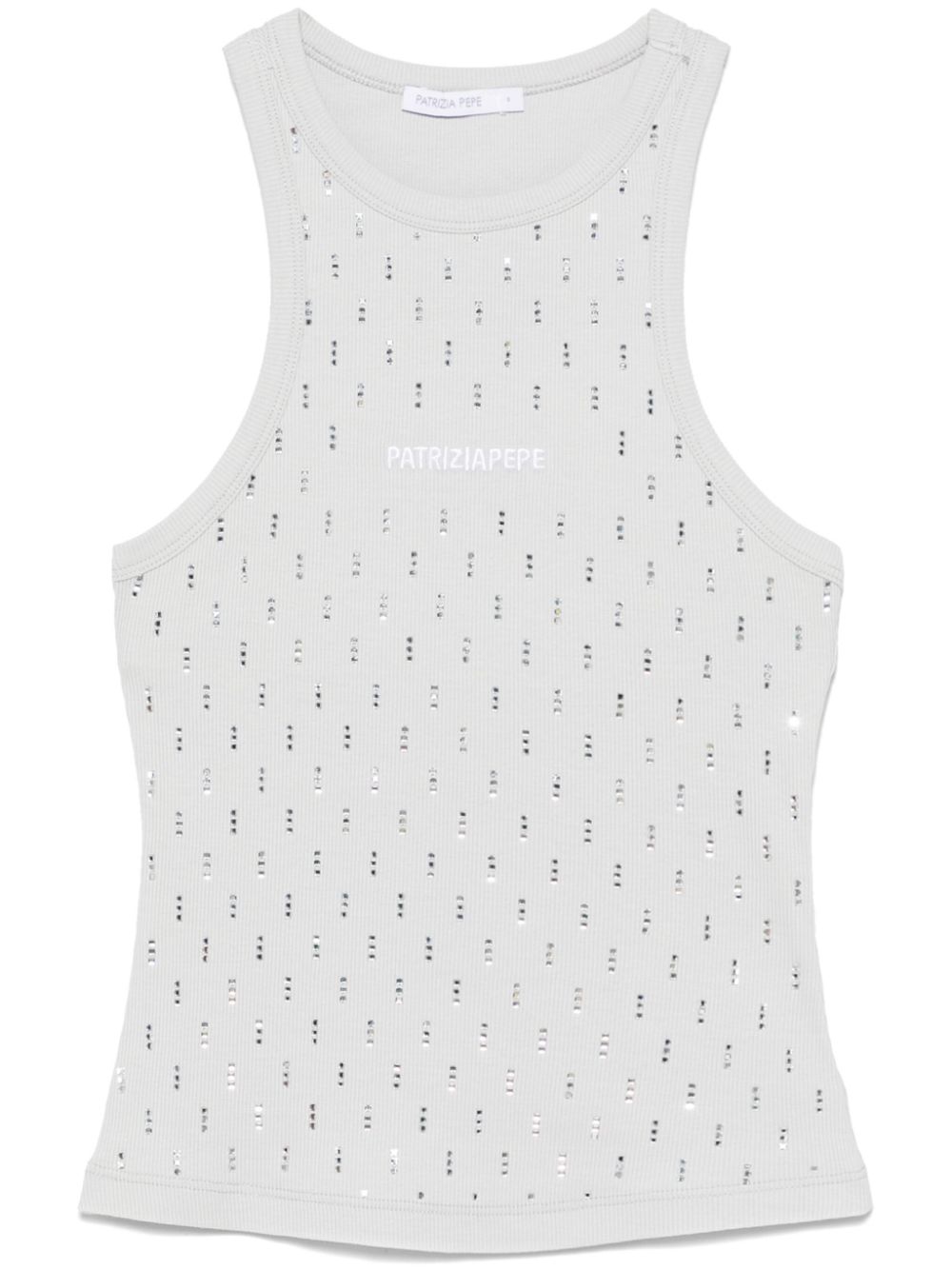 Patrizia Pepe Tanktop met geborduurd logo Zilver