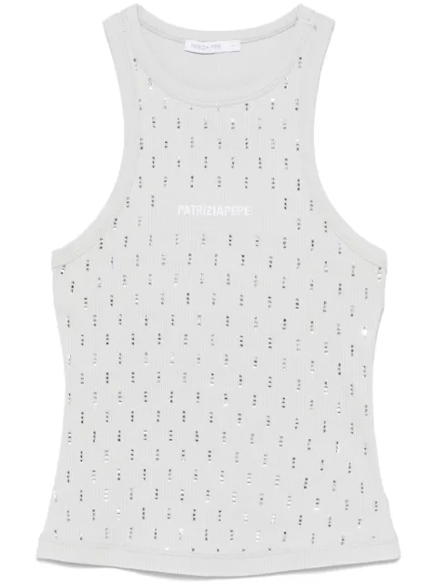 Patrizia Pepe logo-embroidered tank top 