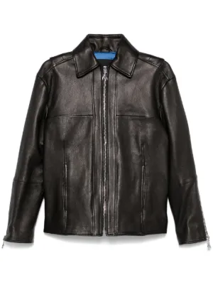 Patrizia Pepe leather-effect shirt jacket - Black | £234.00