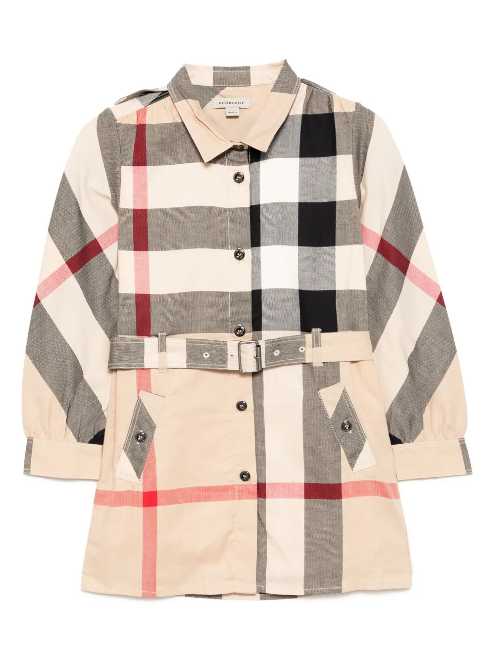 Burberry Kids Geruite jurk Beige