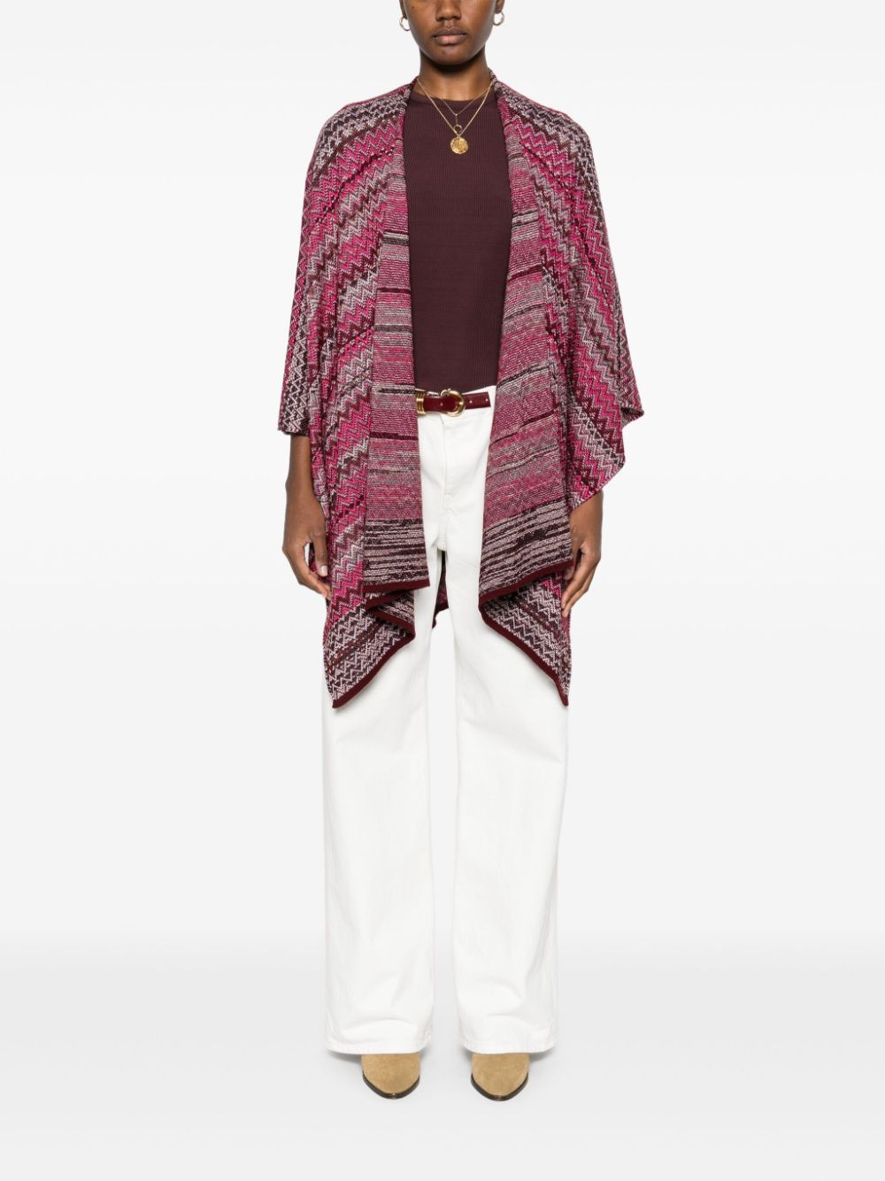 Missoni Cape met zigzag patroon - Roze