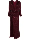 Ana Radu sequin-embellished bodysuit and skirt set - Red