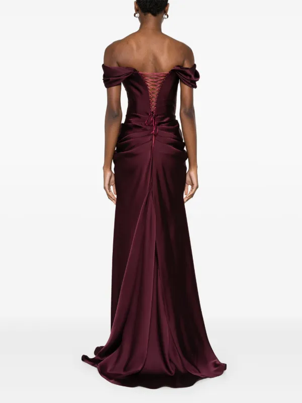 chinese dress ladies Montsand Gold Draped Maxi Dress