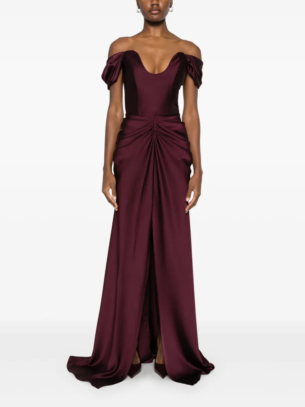 Ana Radu Maxi-jurk met gedrapeerd detail - Rood