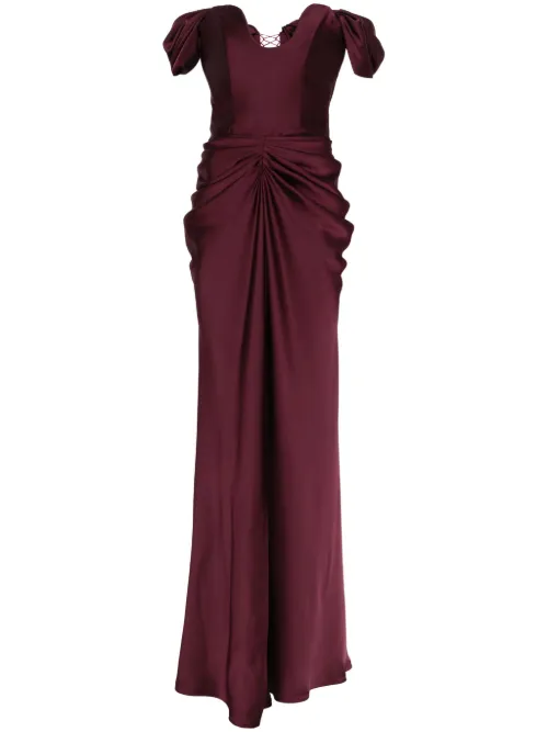 Robe longue à détails drapés - Ana Radu - Modalova