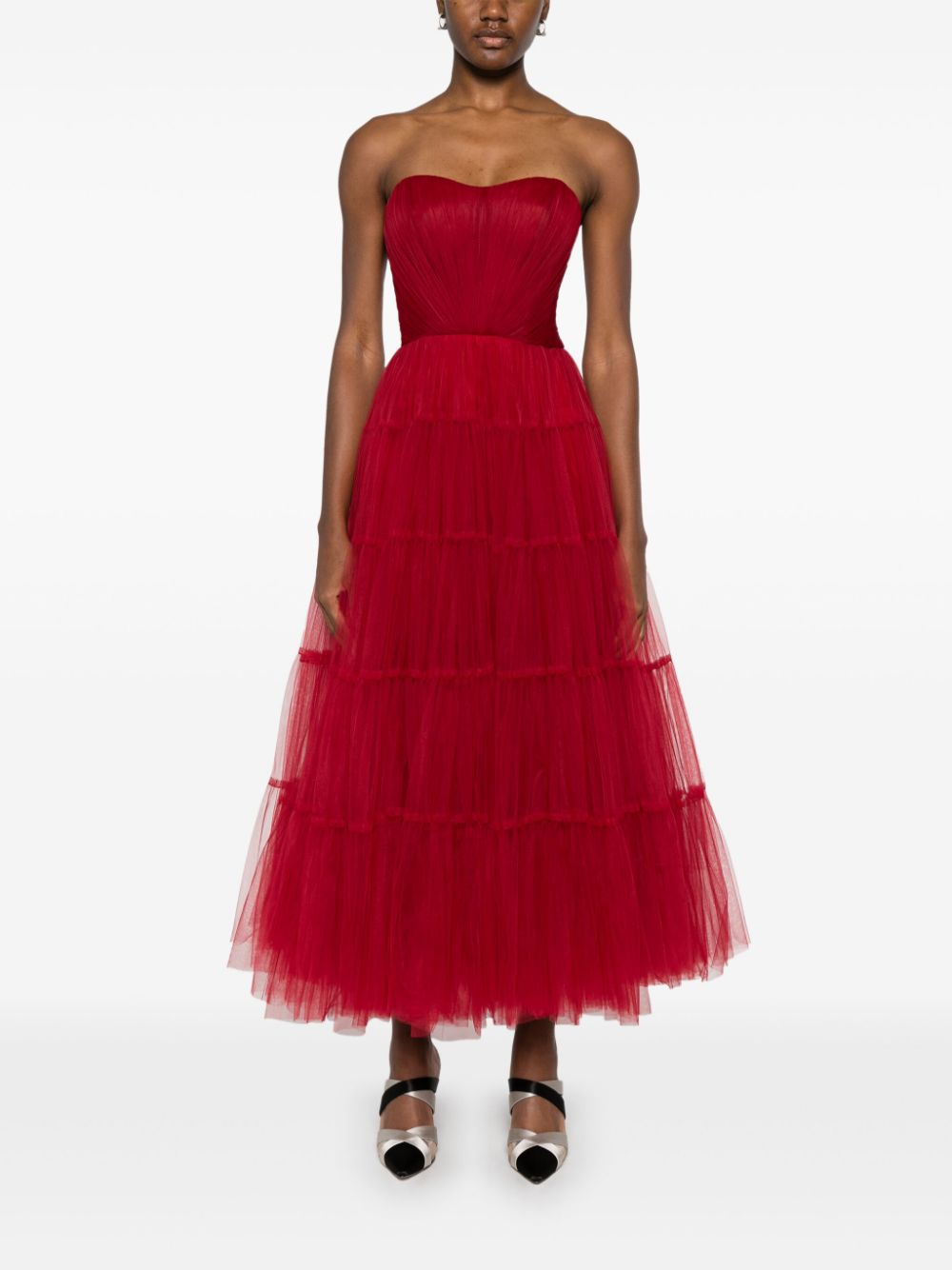 Ana Radu Tulen maxi-jurk - Rood