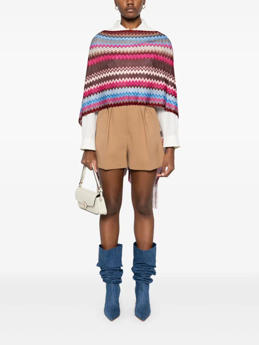 Missoni Poncho met franje - Roze