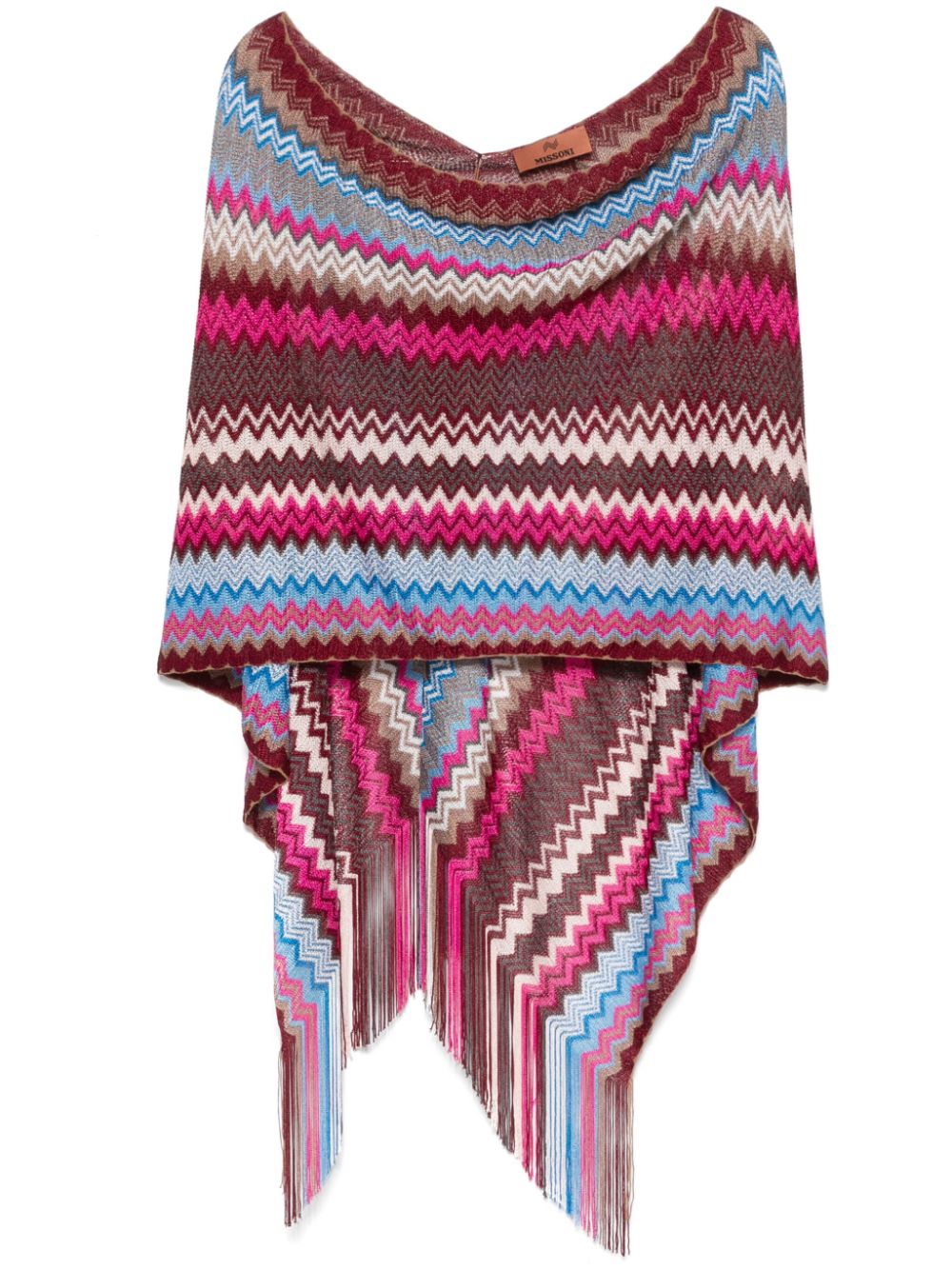 zigzag-woven poncho