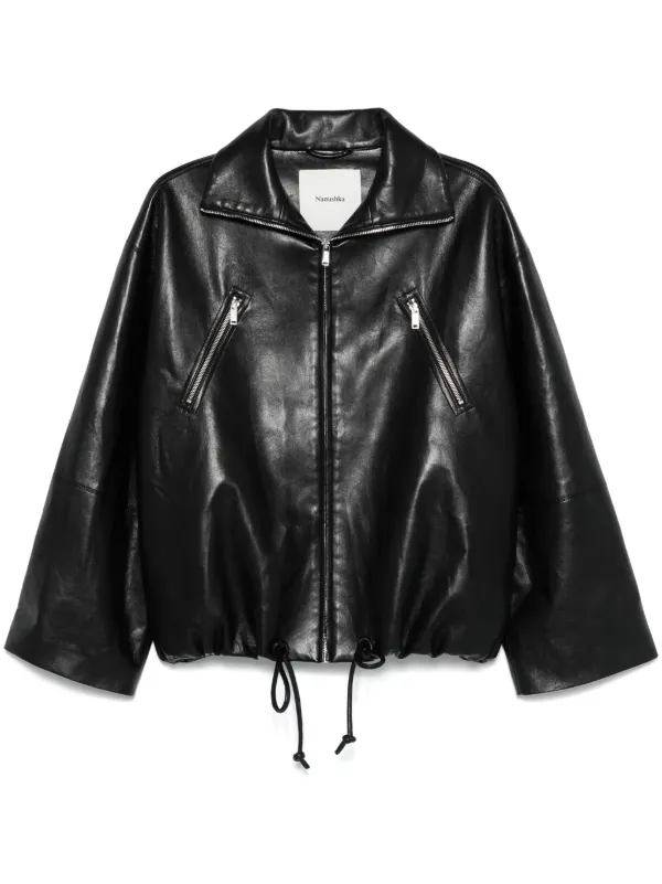 ジャケット NANUSHKA Black Synthetic Leather Jemma Jacket Nanushka Black Synthetic Leather Jemma Jacket | ModeSens