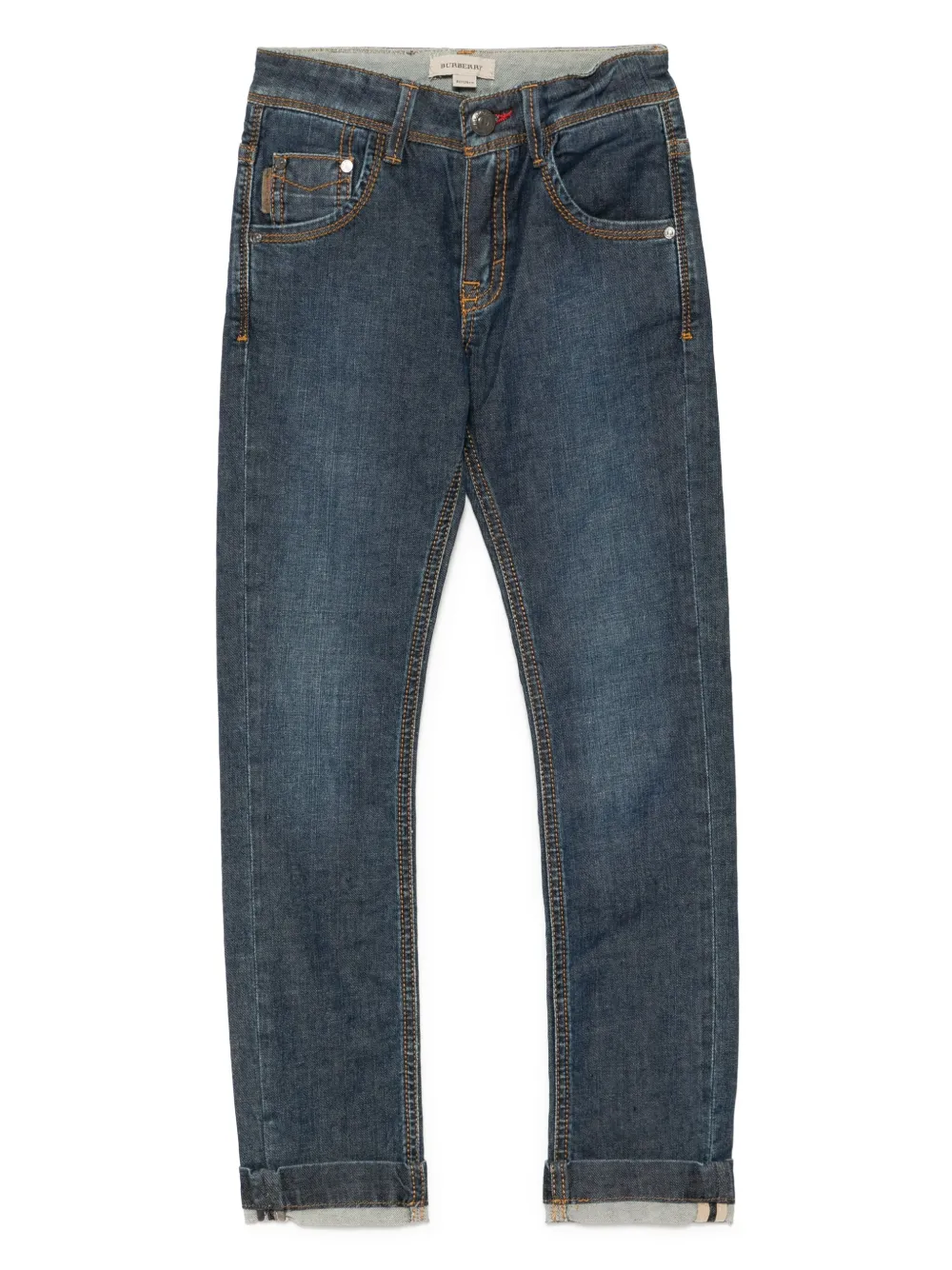 Burberry Kids straight-leg jeans Blauw