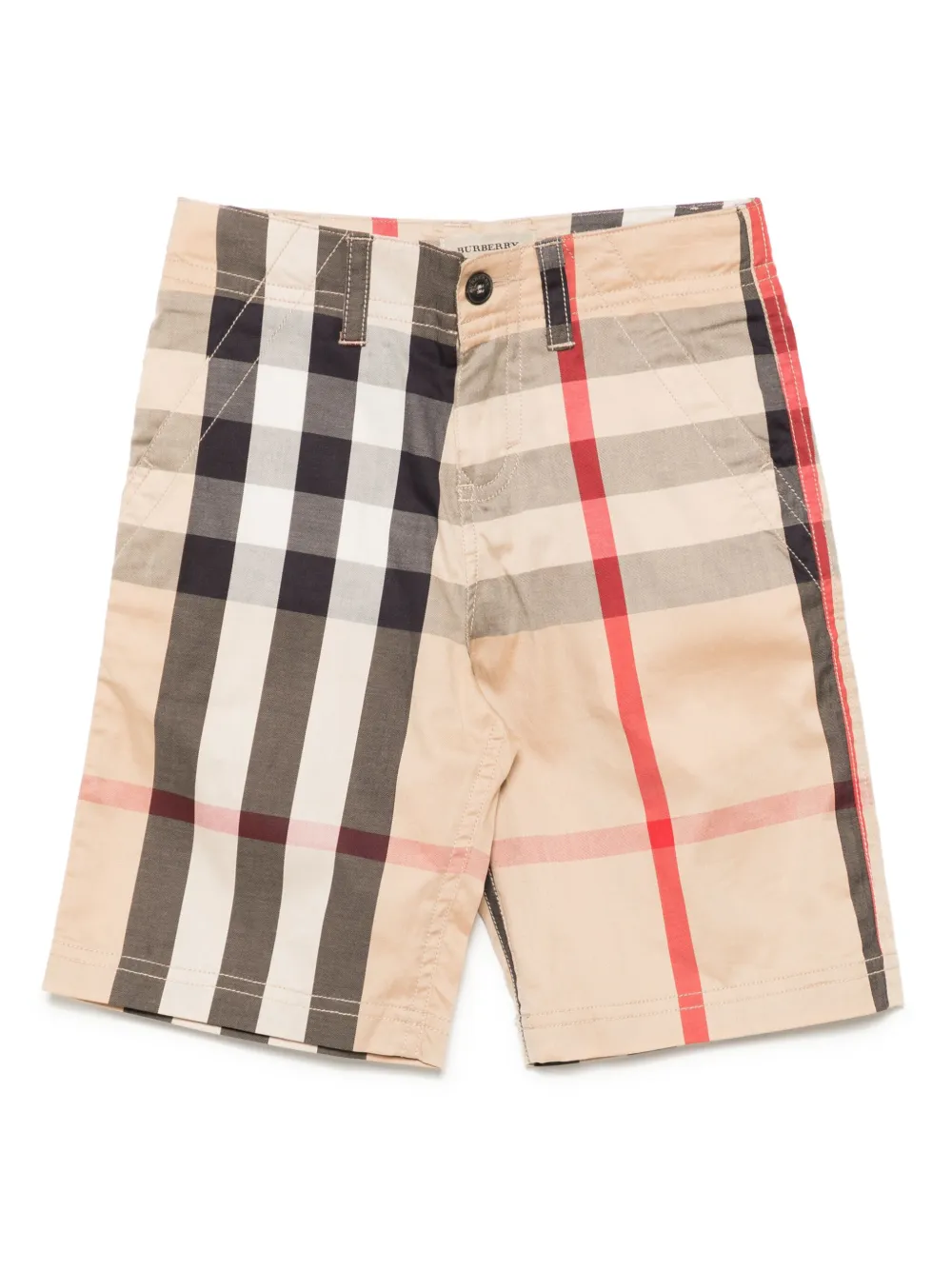 Burberry Kids Geruite shorts Bruin