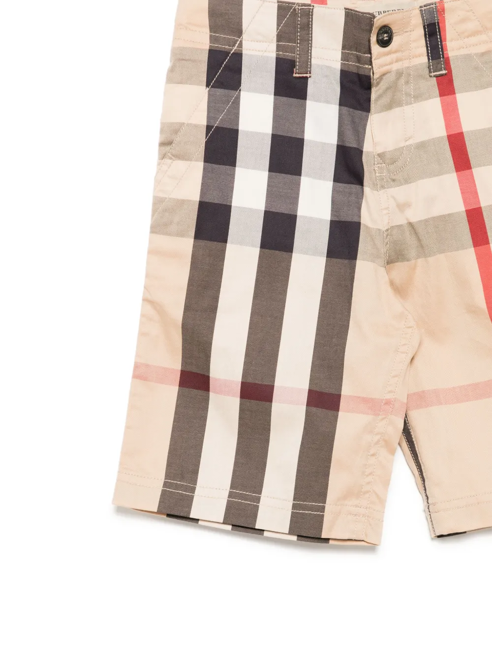 Burberry Kids Geruite shorts Bruin