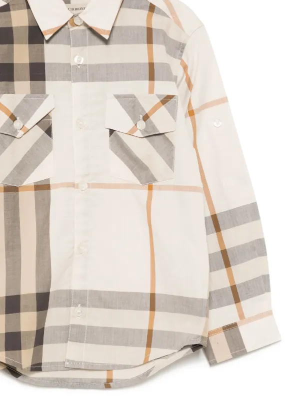 Burberry Kids チェック シャツ | ブラウン | FARFETCH JP