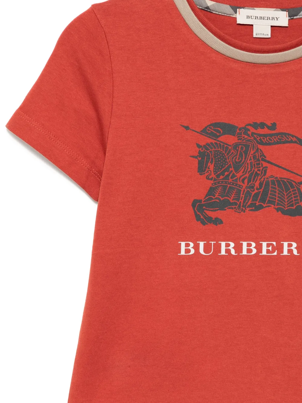 Burberry Kids T-shirt met logoprint Rood