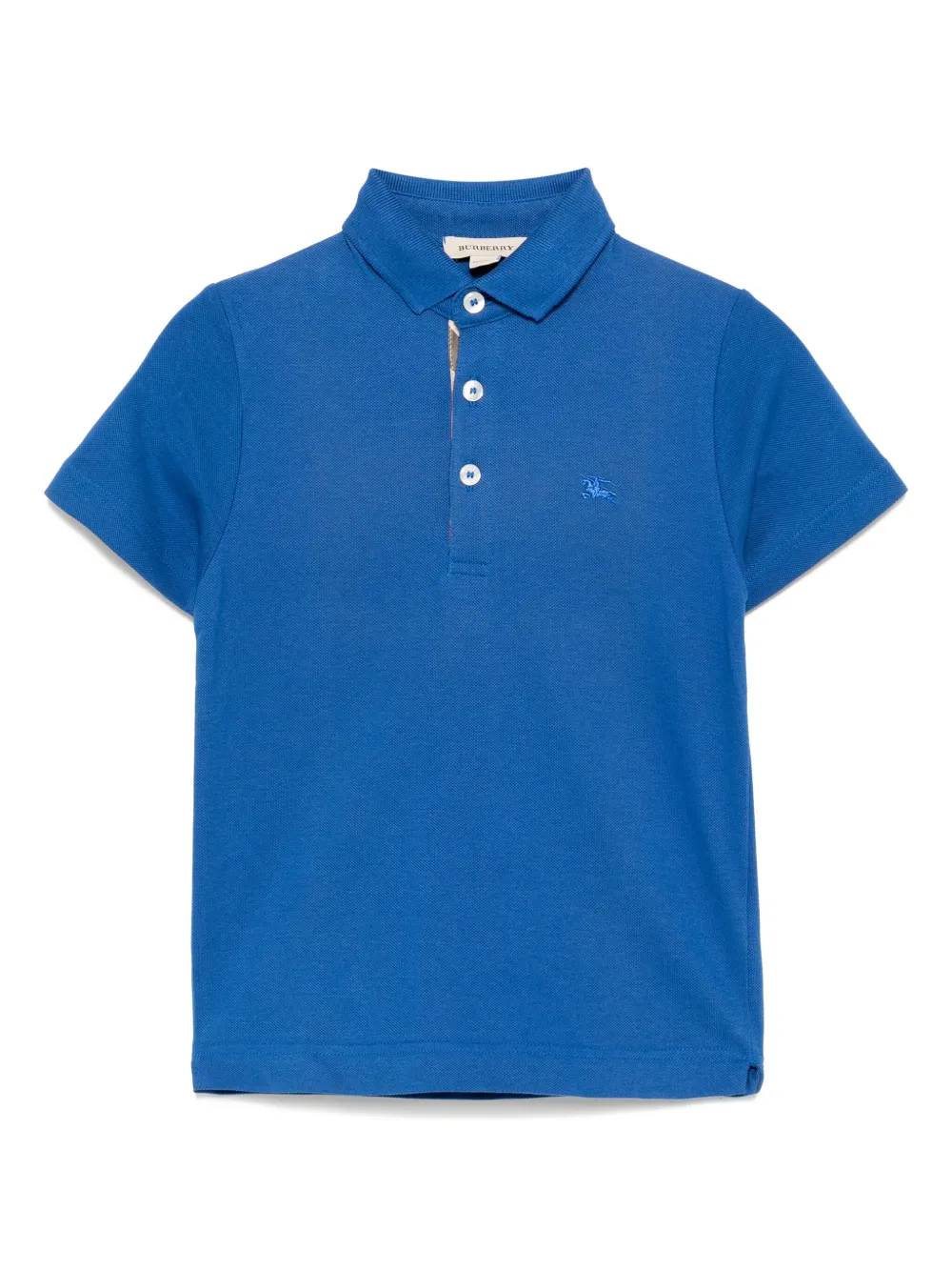 Burberry Kids Poloshirt met geborduurd logo Blauw
