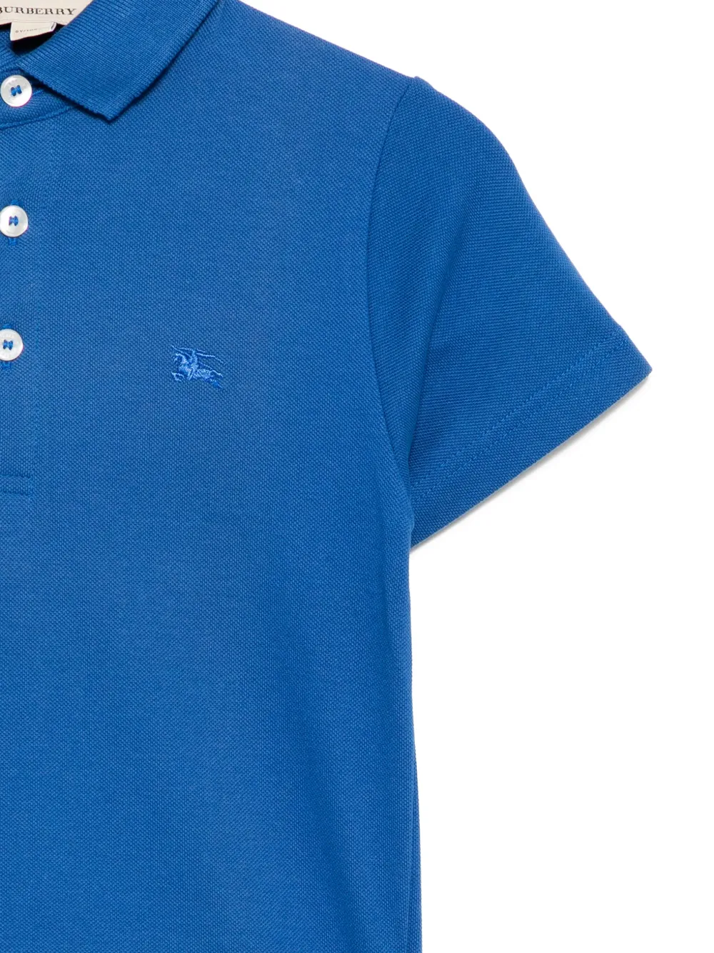 Burberry Kids Poloshirt met geborduurd logo Blauw