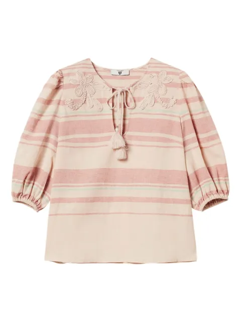 TWINSET striped embroidered blouse