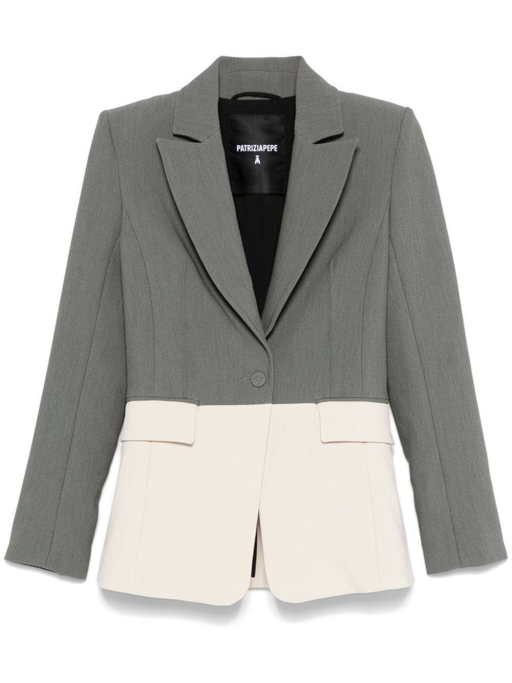 Patrizia Pepe Blazer met colourblocking Grijs