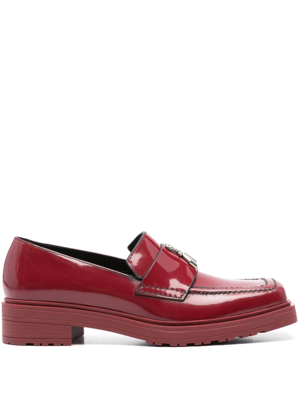 square toe leather loafers