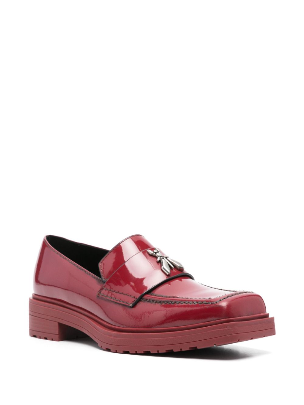 Patrizia Pepe square toe leather loafers - Rood