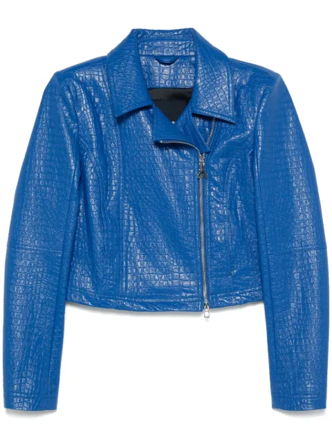 Patrizia Pepe chamarra biker con efecto de piel de cocodrilo