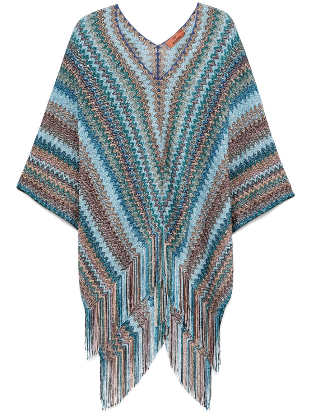 zigzag-woven poncho