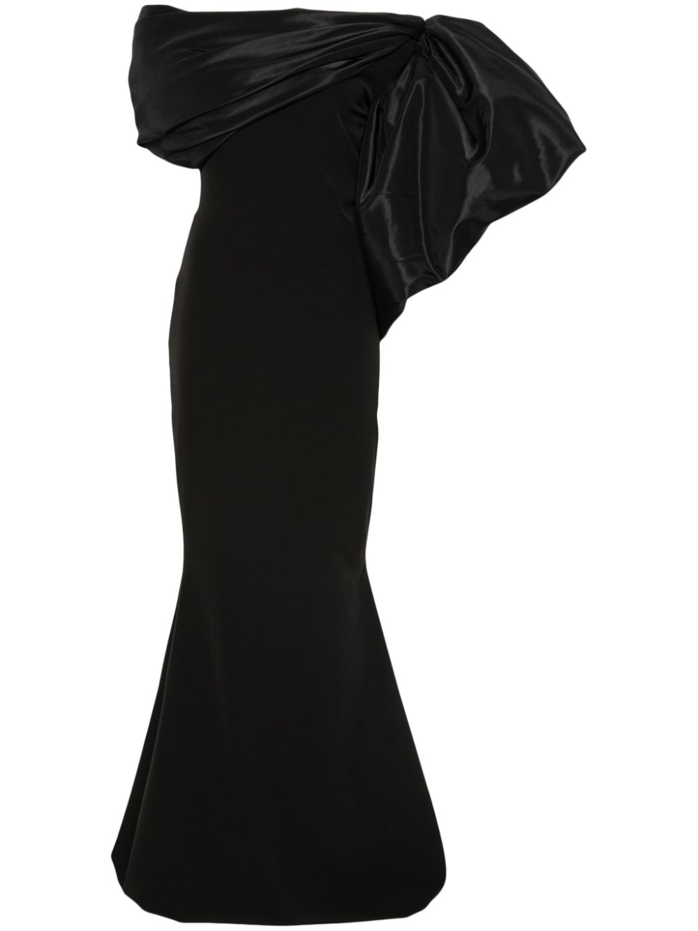 draped-detailed gown