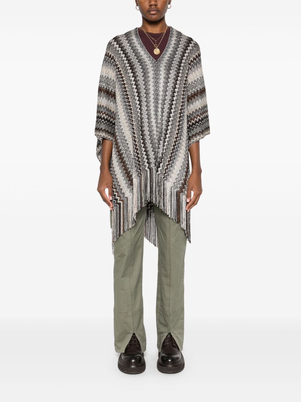 Missoni Poncho met franje - Grijs