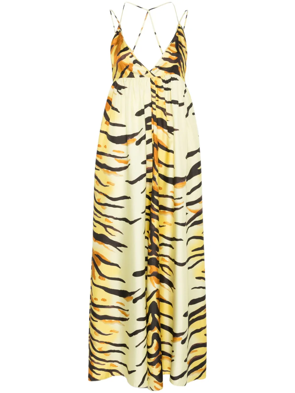 zebra-print maxi dress