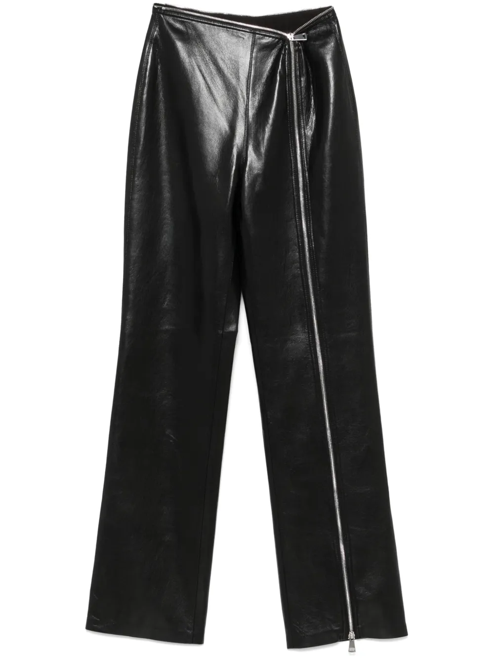 zip-detail trousers