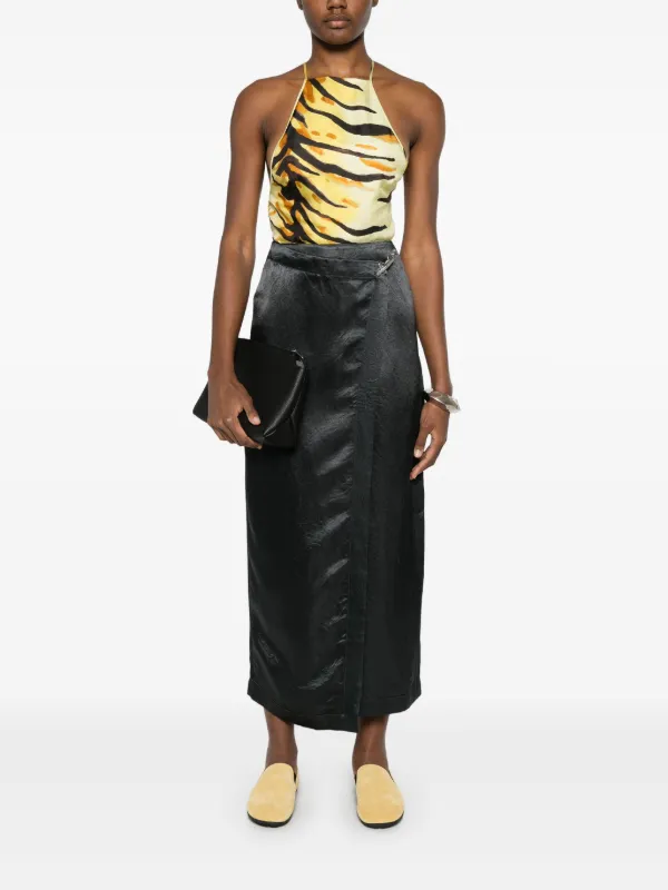 Nanushka Midi-wikkelrok Groen FARFETCH NL