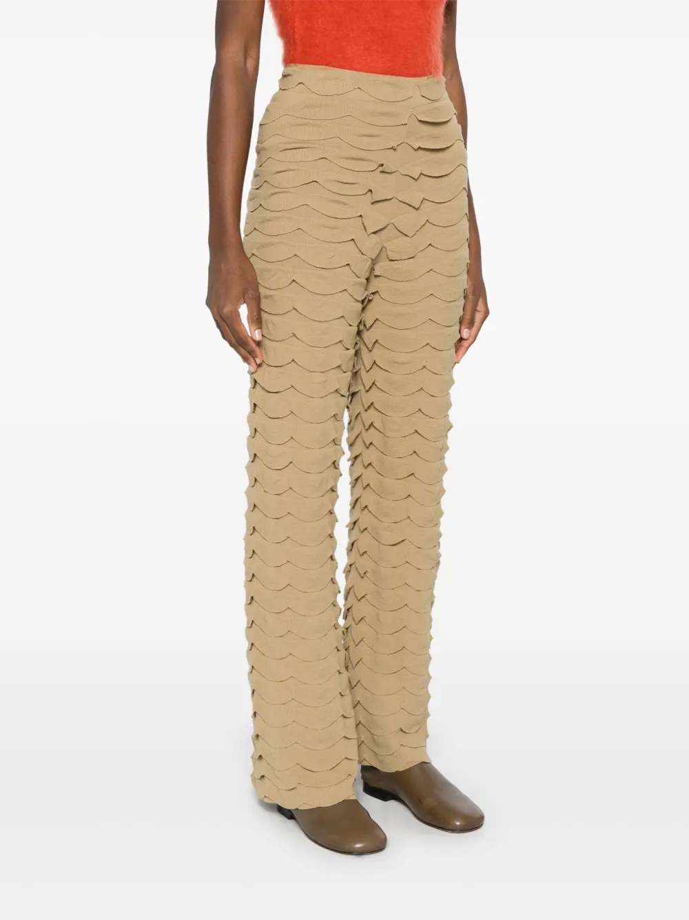 Nanushka Broek met ruches Bruin