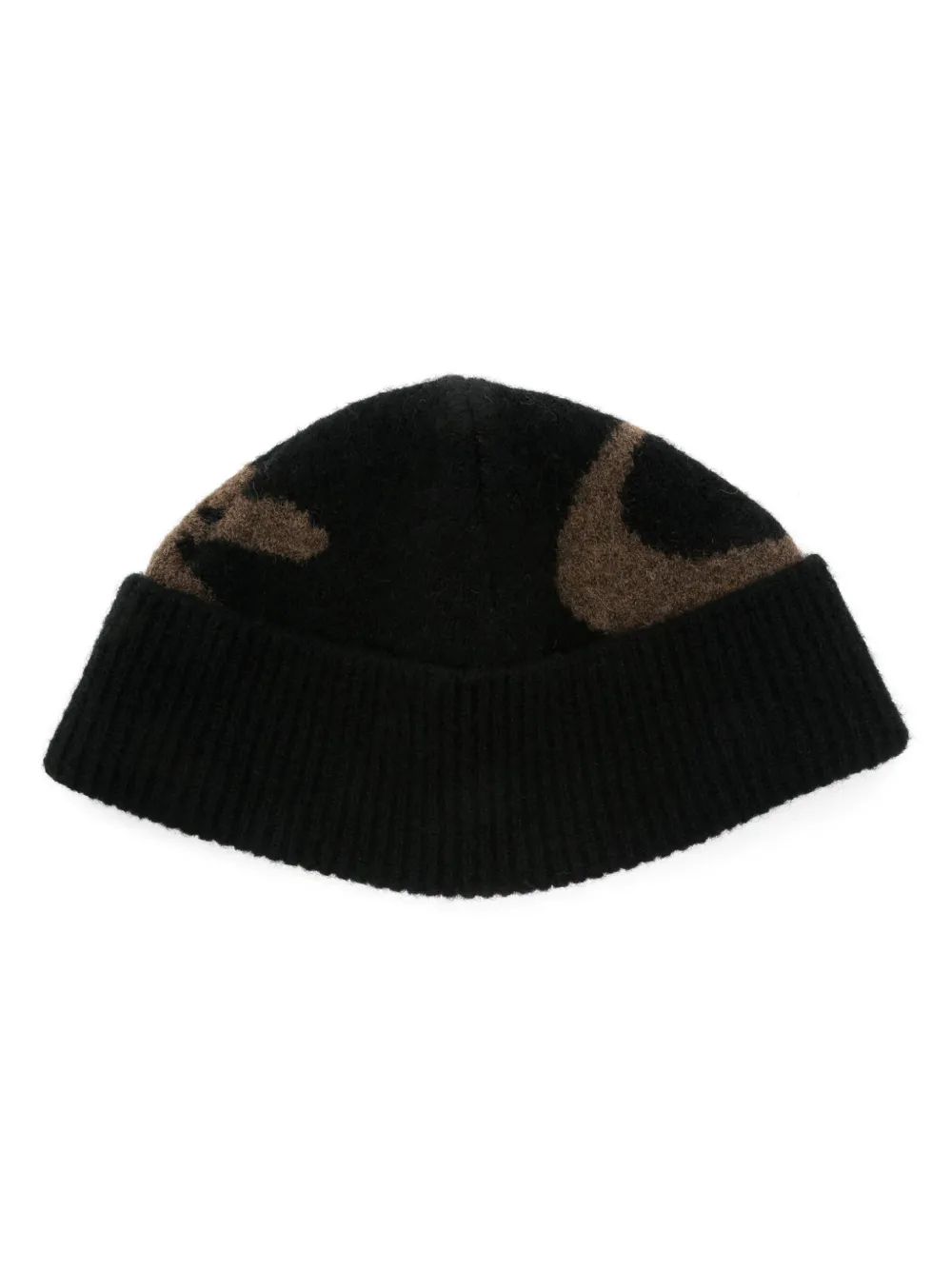 intarsia-motif beanie